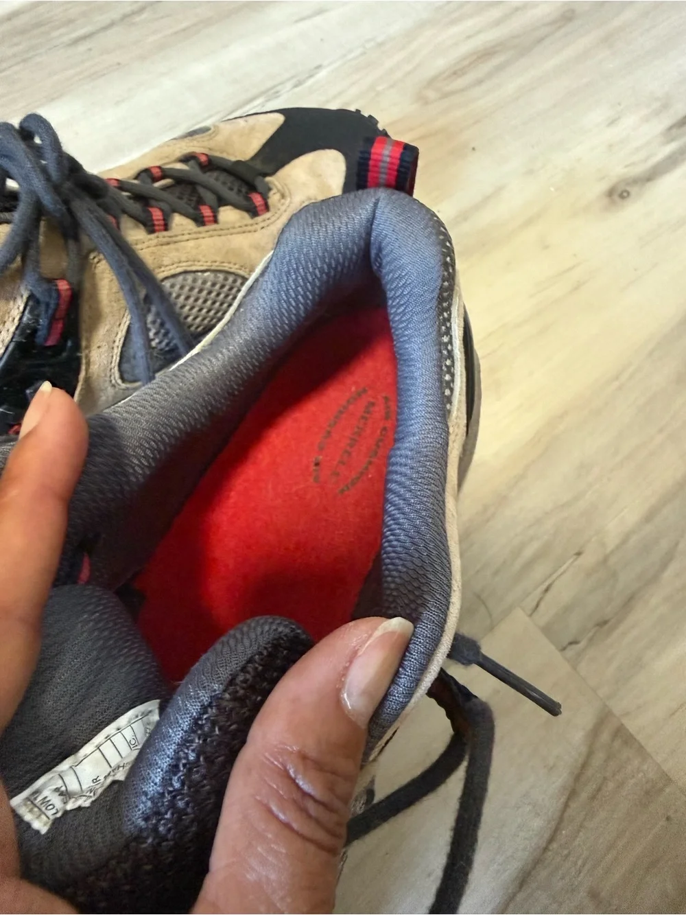 Merrell Men's Beige, Black and Red Trail Hiking Shoes
